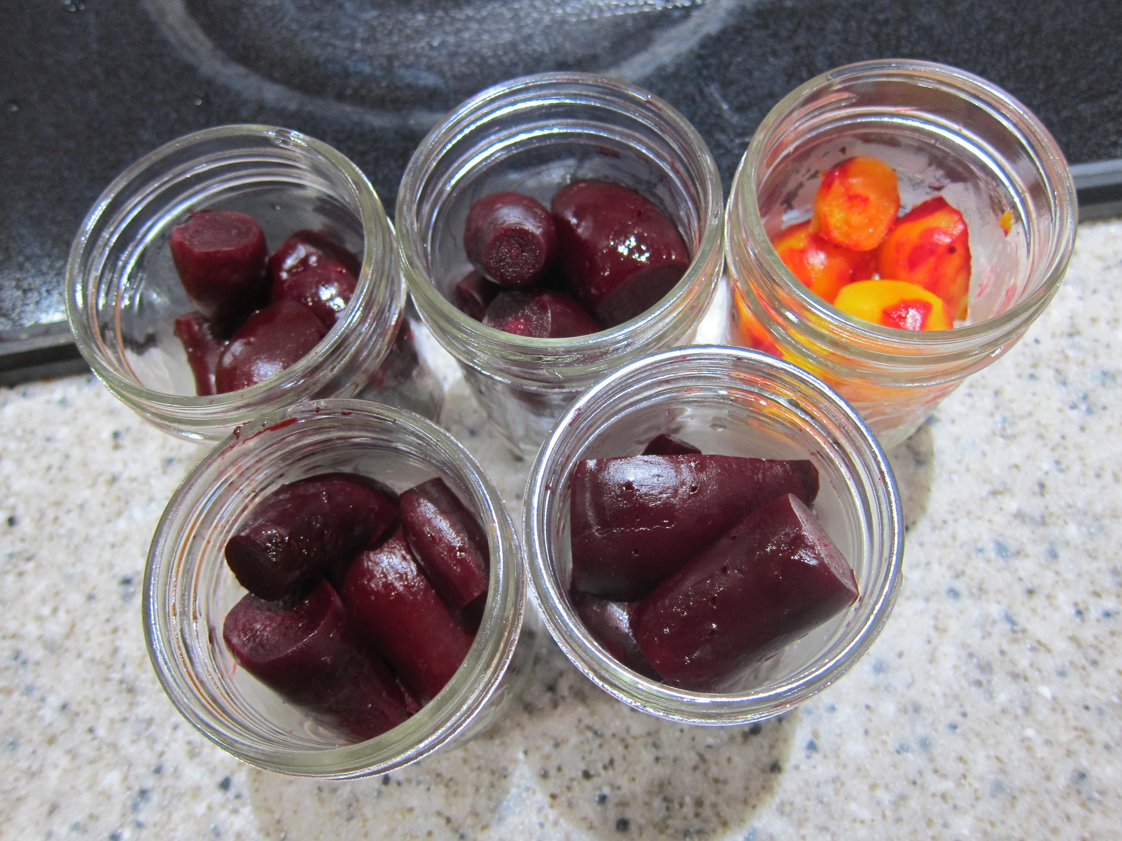 skinned beets in pint jars