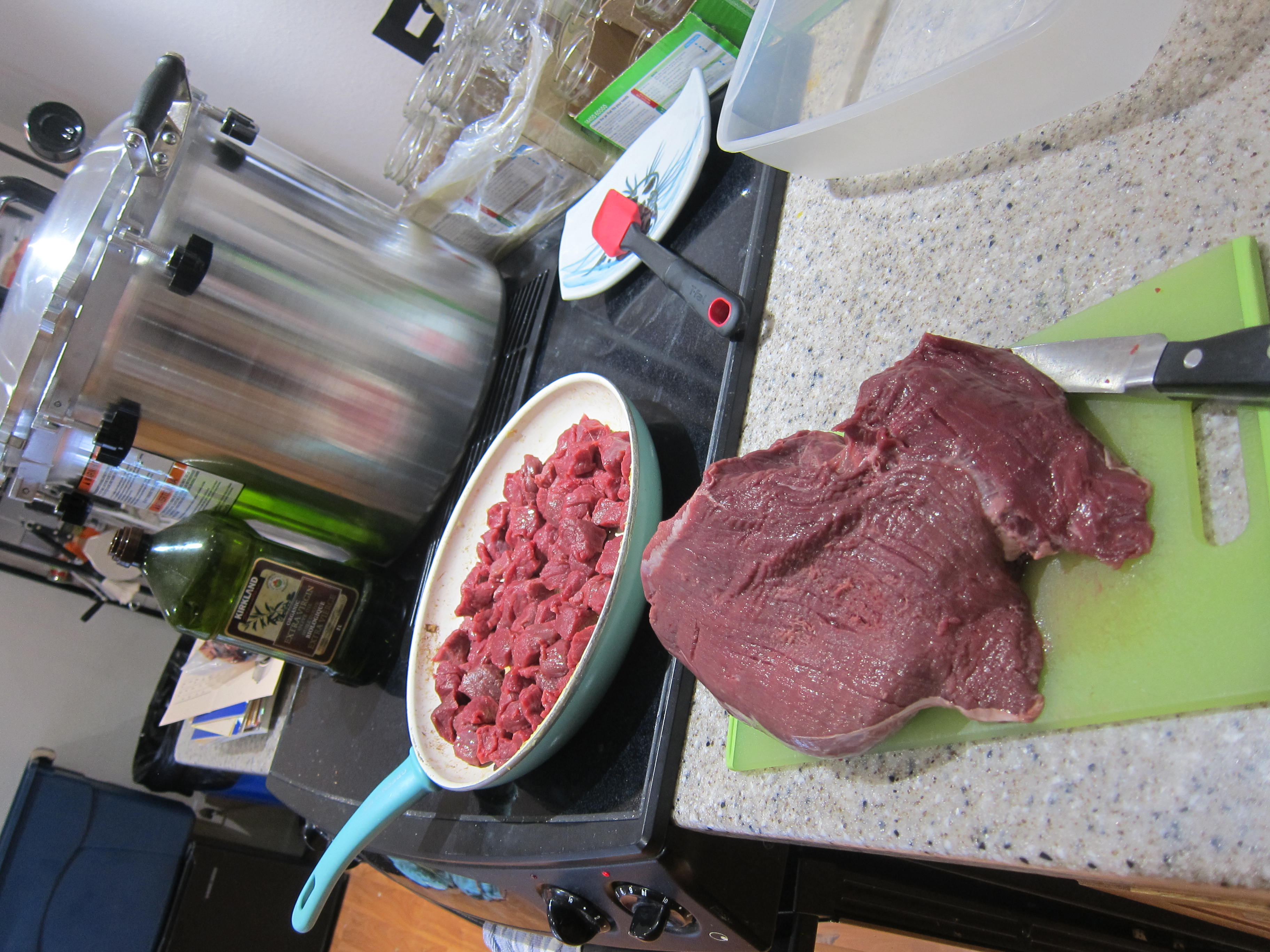 cooked moose meat