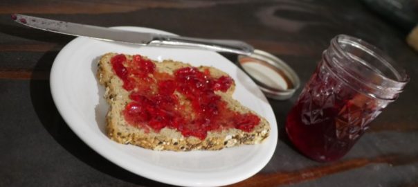 fireweed raspberry jelly on bread