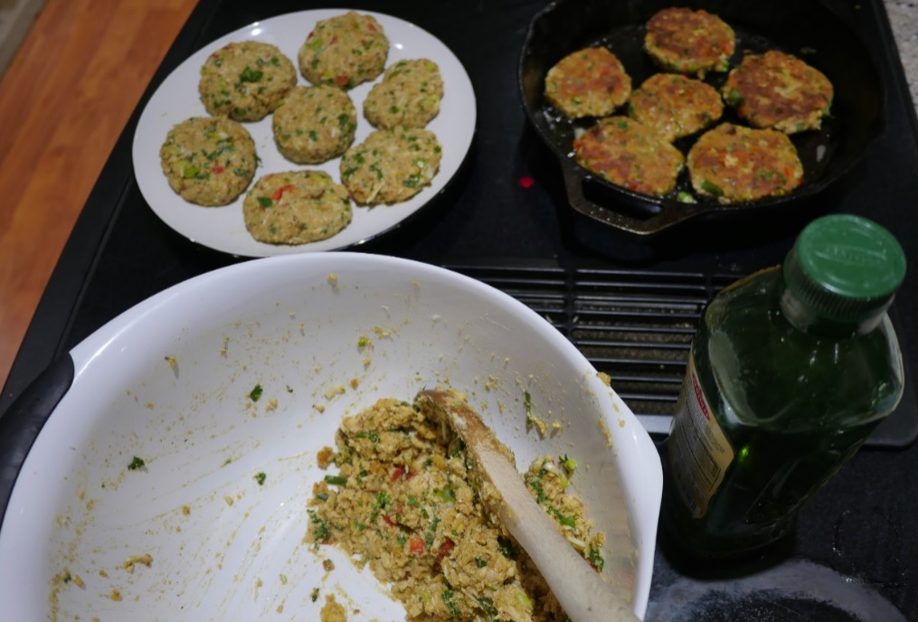 frying salmon cakes in cast iron